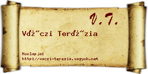 Váczi Terézia névjegykártya